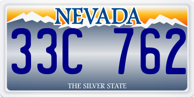 NV license plate 33C762
