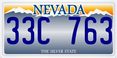 NV license plate 33C763