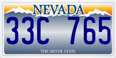NV license plate 33C765