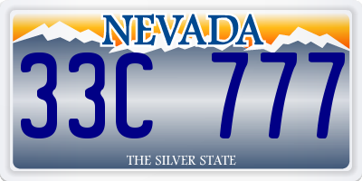 NV license plate 33C777