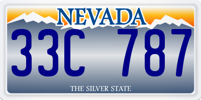 NV license plate 33C787
