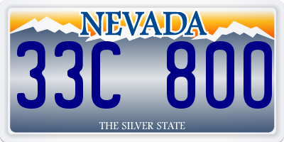 NV license plate 33C800