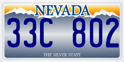 NV license plate 33C802