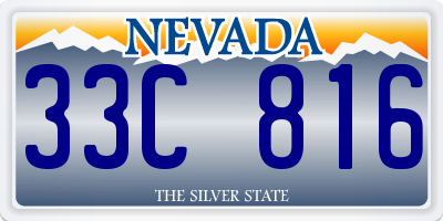 NV license plate 33C816