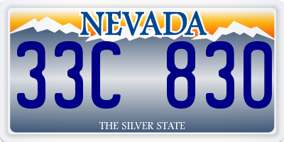 NV license plate 33C830
