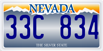 NV license plate 33C834