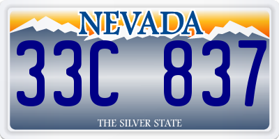 NV license plate 33C837