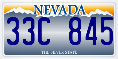 NV license plate 33C845