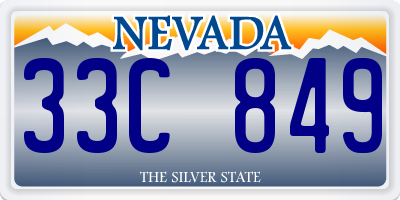 NV license plate 33C849