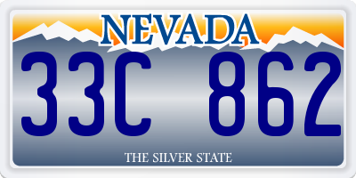 NV license plate 33C862