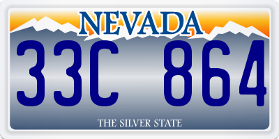 NV license plate 33C864