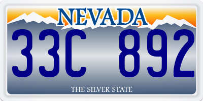 NV license plate 33C892