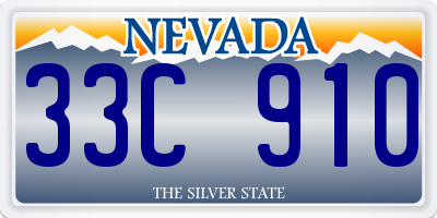 NV license plate 33C910