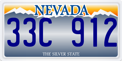 NV license plate 33C912