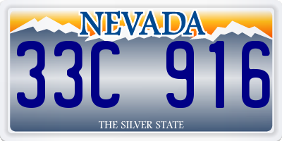 NV license plate 33C916