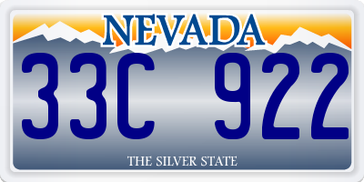 NV license plate 33C922