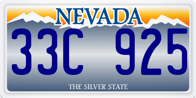 NV license plate 33C925