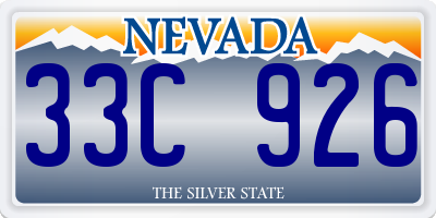 NV license plate 33C926