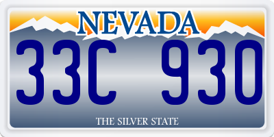 NV license plate 33C930