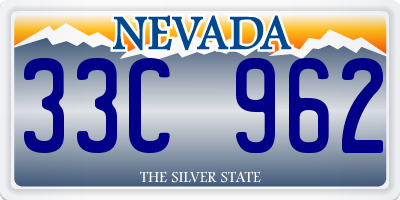 NV license plate 33C962