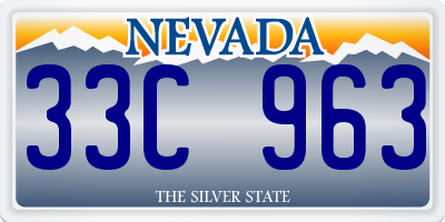 NV license plate 33C963