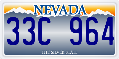 NV license plate 33C964