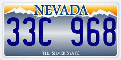 NV license plate 33C968
