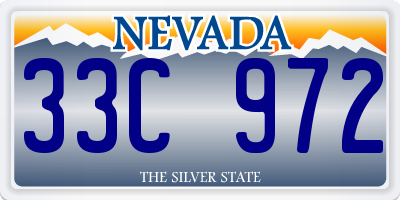 NV license plate 33C972