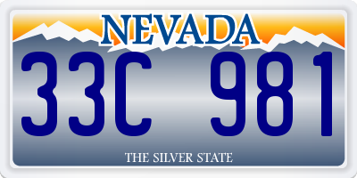 NV license plate 33C981
