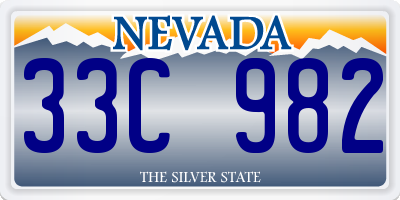 NV license plate 33C982