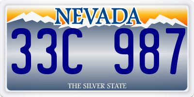 NV license plate 33C987