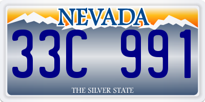 NV license plate 33C991