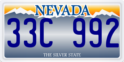 NV license plate 33C992