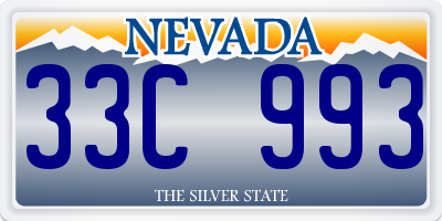 NV license plate 33C993