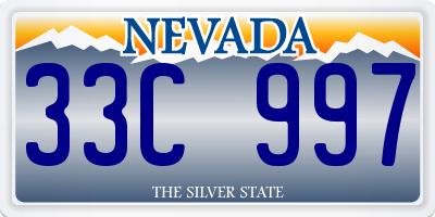 NV license plate 33C997