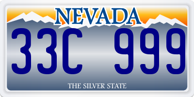 NV license plate 33C999