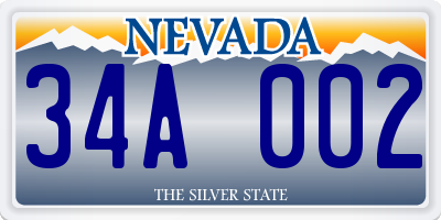 NV license plate 34A002