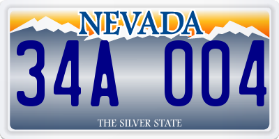 NV license plate 34A004