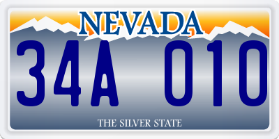 NV license plate 34A010