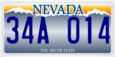 NV license plate 34A014