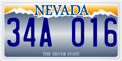 NV license plate 34A016