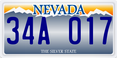 NV license plate 34A017