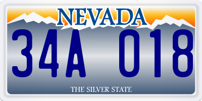 NV license plate 34A018