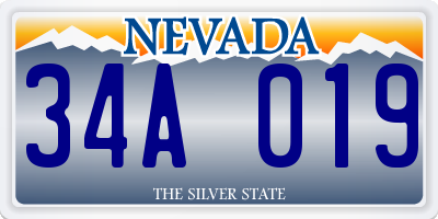 NV license plate 34A019