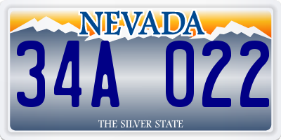 NV license plate 34A022