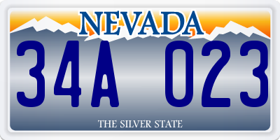 NV license plate 34A023