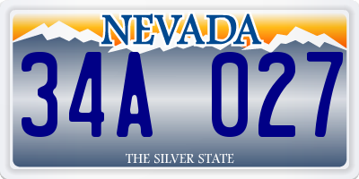 NV license plate 34A027