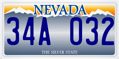 NV license plate 34A032