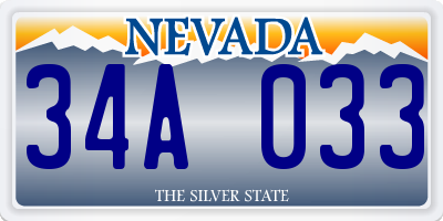 NV license plate 34A033