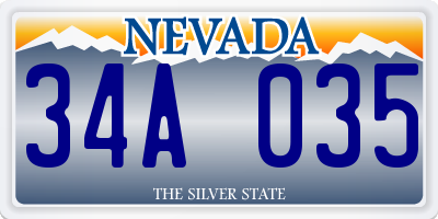 NV license plate 34A035